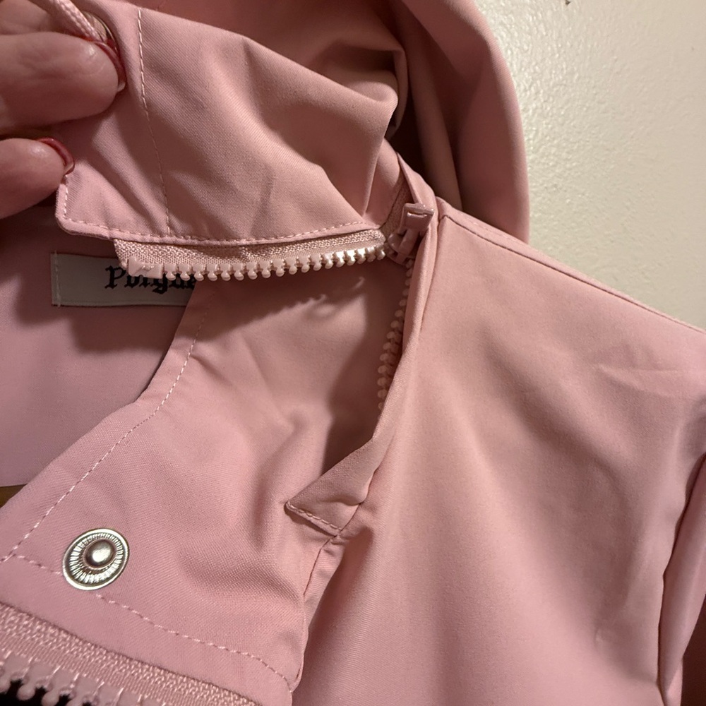 Pink Trench Coat by Pollydeer with Detachable Hood. NWT - Picture 7 of 15